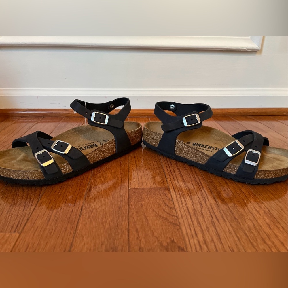Birkenstock Women's Sz EUR 38 US W 7-7.5 Black Kumba Oiled Leather Sandals - Picture 6 of 8